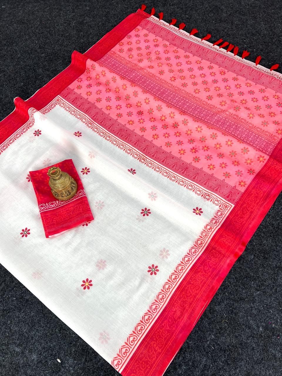 MG 449 Palin Linen Digital Printed Saree Wholesale Price In Surat